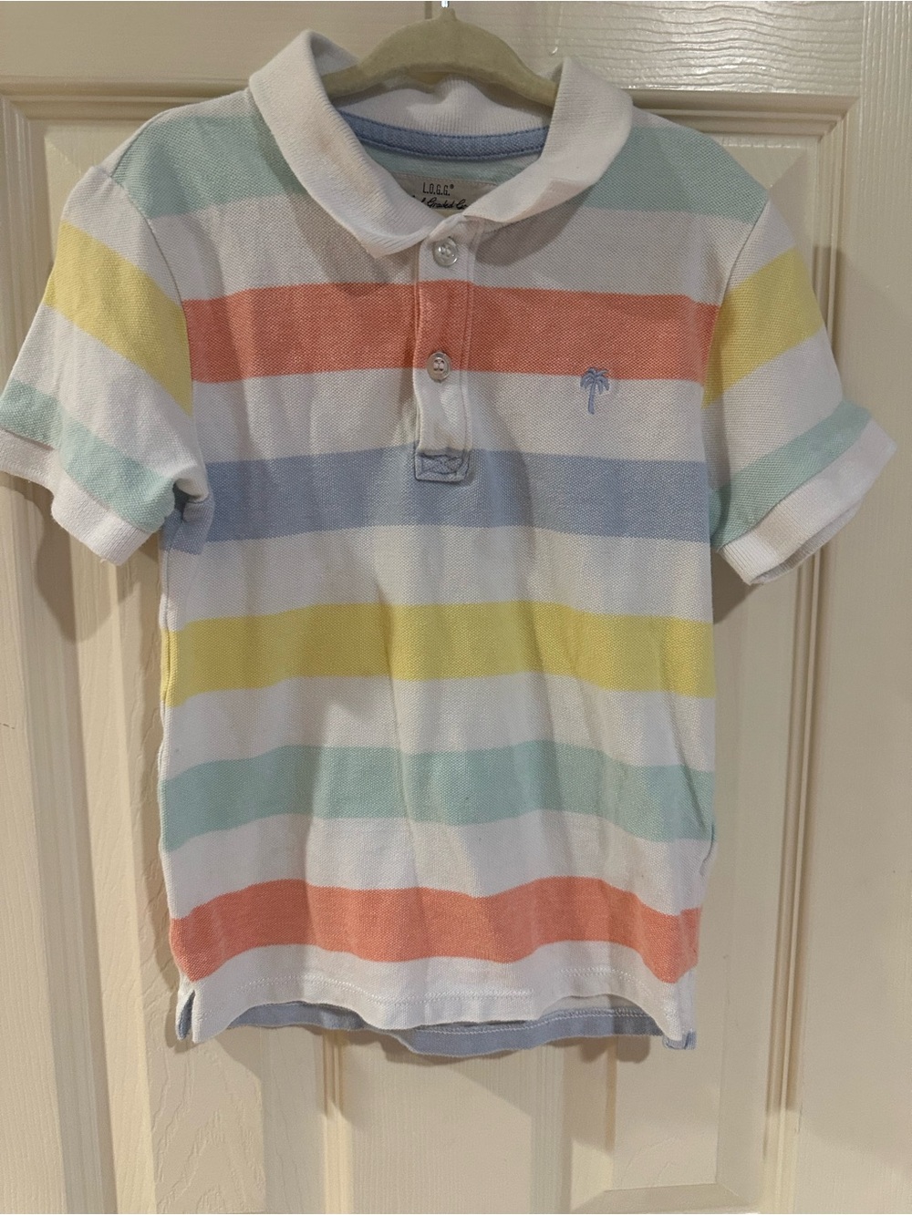 H&M Pastel Striped Polo in Yellow, Blue, Mint & Coral